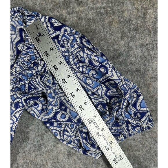 Chakeris Charleston Off The Shoulder Blouse Women’s M Blue Geometric Cut Out NWT - Picture 10 of 10